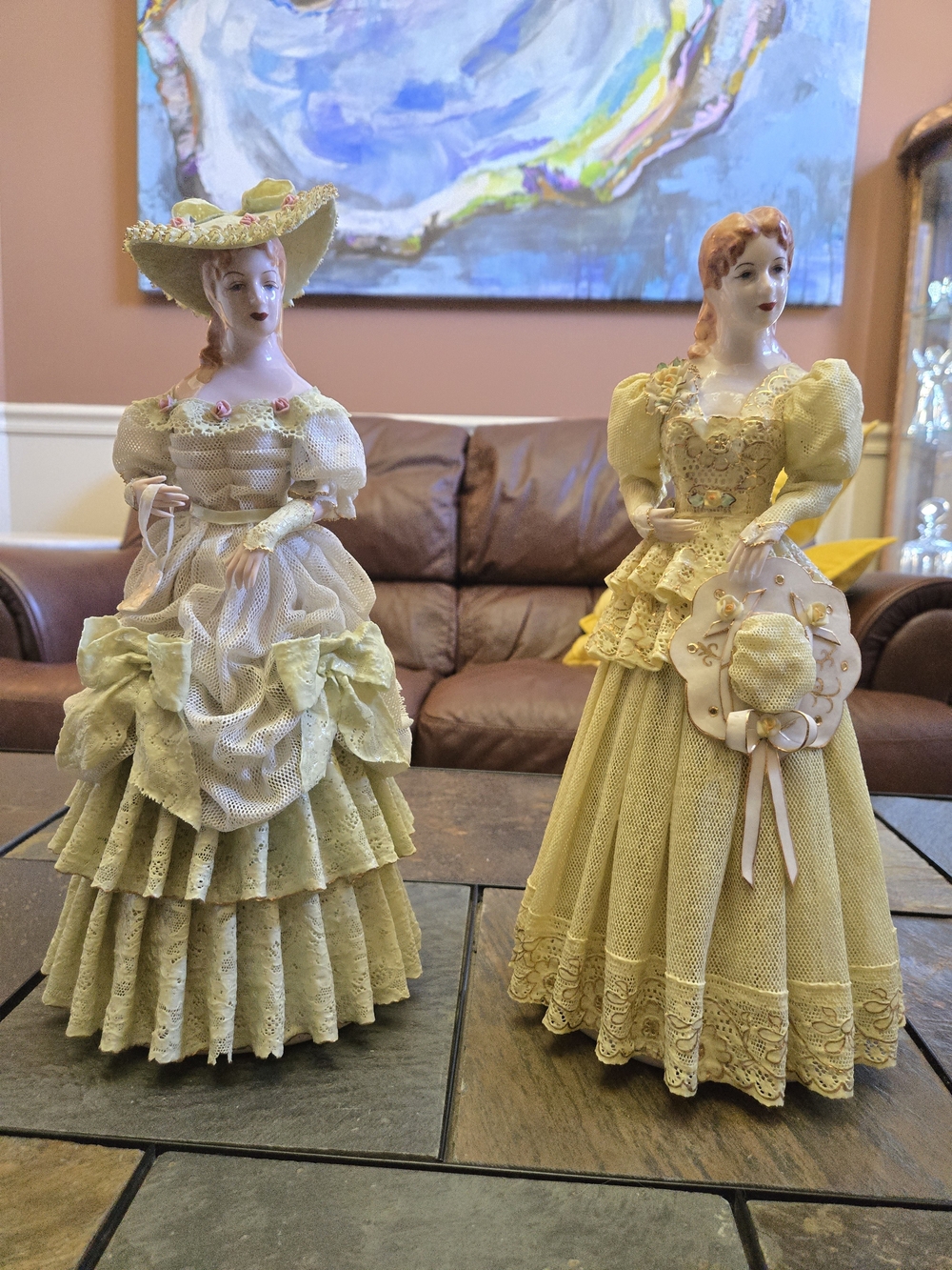 Heirlooms Of Tomorrow Porcelain Victorian Lady Figurines - (Set of 2)